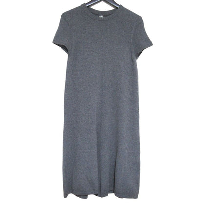Hermes Cashmere Knee Length French Sleeve Knit Dress 38 Gray