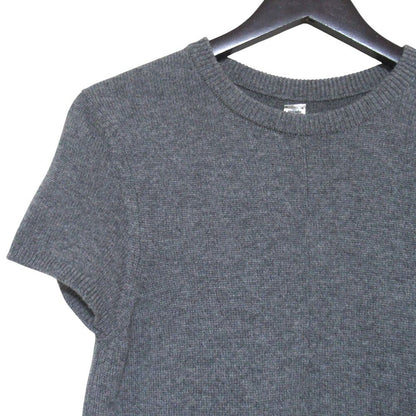 Hermes Cashmere Knee Length French Sleeve Knit Dress 38 Gray — view 2