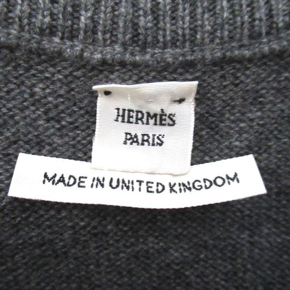 Hermes Cashmere Knee Length French Sleeve Knit Dress 38 Gray — view 5