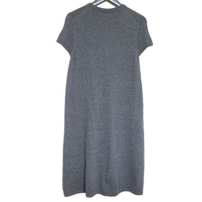 Hermes Cashmere Knee Length French Sleeve Knit Dress 38 Gray — view 3