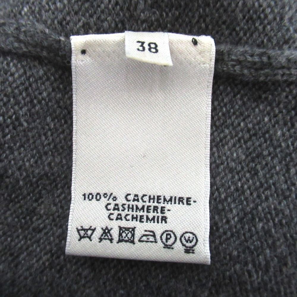 Hermes Cashmere Knee Length French Sleeve Knit Dress 38 Gray — view 6