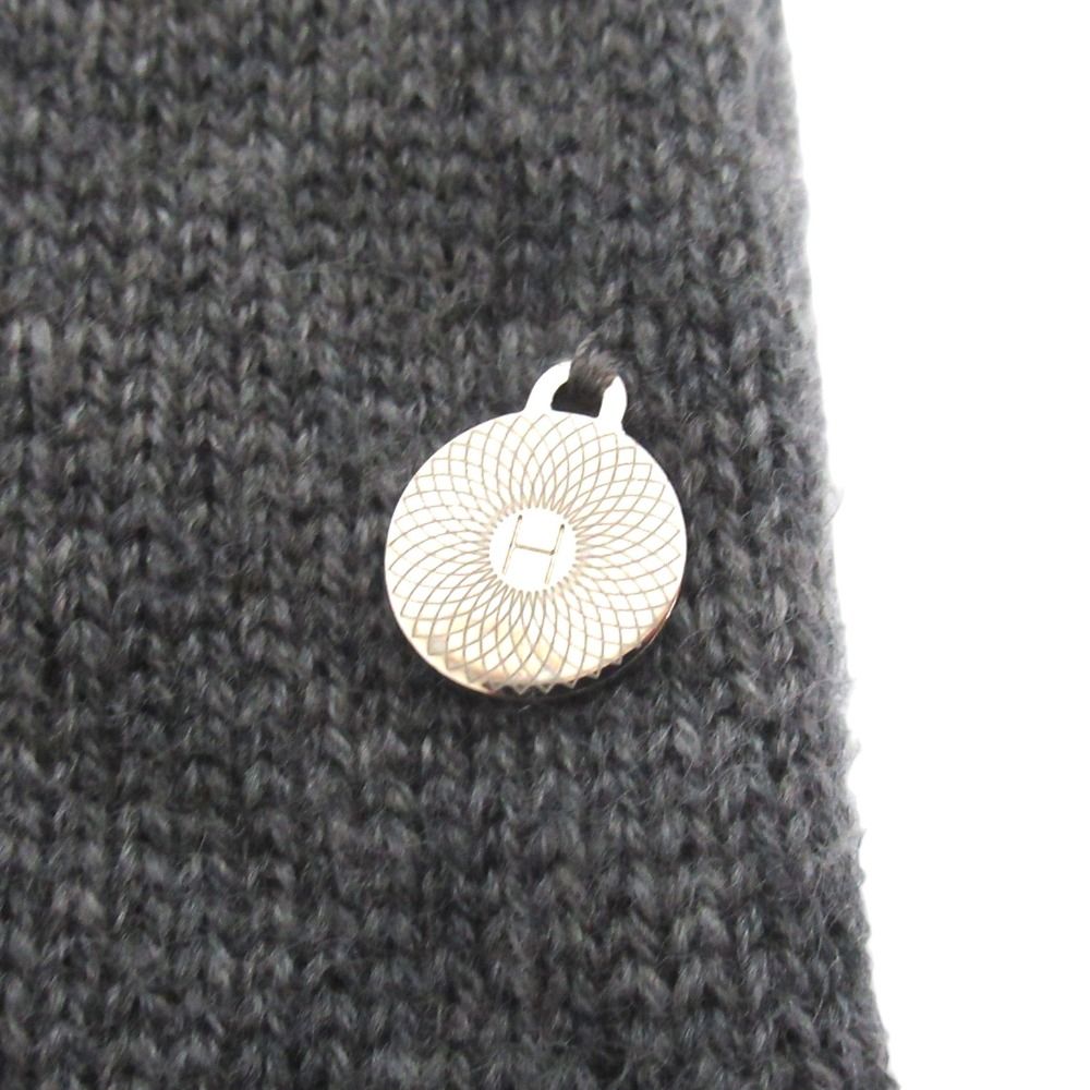 Hermes Cashmere Knee Length French Sleeve Knit Dress 38 Gray — view 4