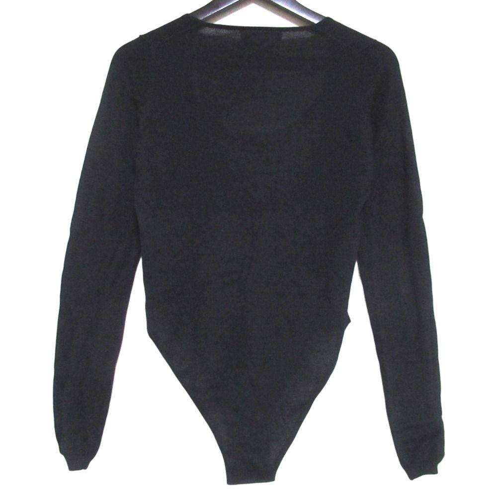 Dior Galiano Era Cashmere Silk Knit Bodysuit Top S Black Sweater — view 2