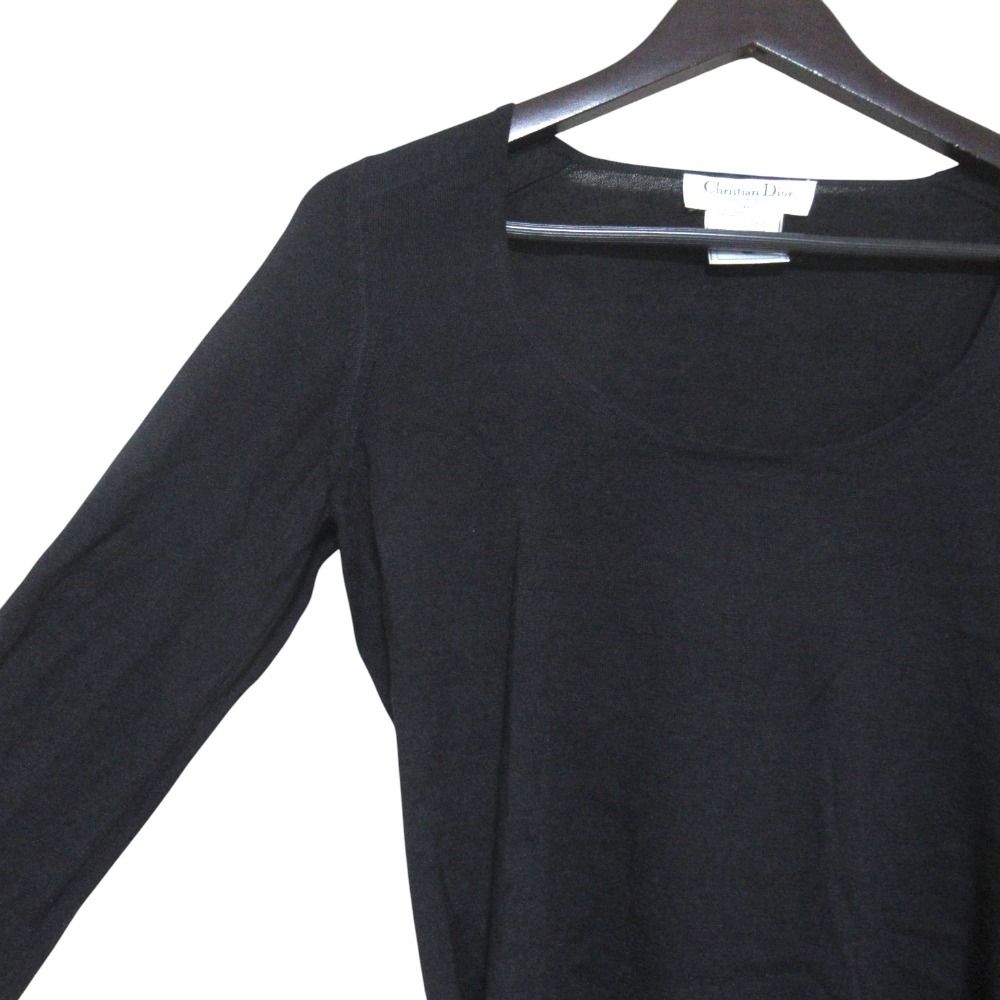 Dior Galiano Era Cashmere Silk Knit Bodysuit Top S Black Sweater — view 3
