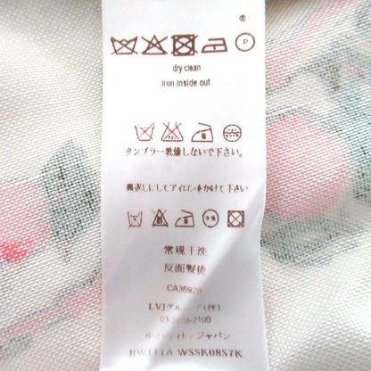 Louis Vuitton Peach Tree Print Linen Silk Flare Skirt 34 White — view 9