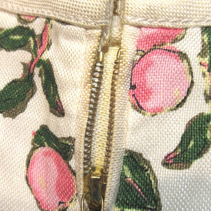 Louis Vuitton Peach Tree Print Linen Silk Flare Skirt 34 White — view 7