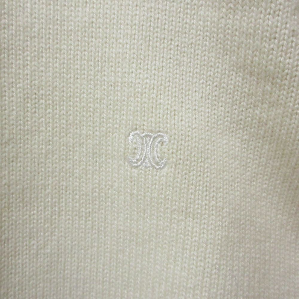 Celine Phoebe Philo Era Back Chien Cashmere Knit Sweater M Ivory — view 5