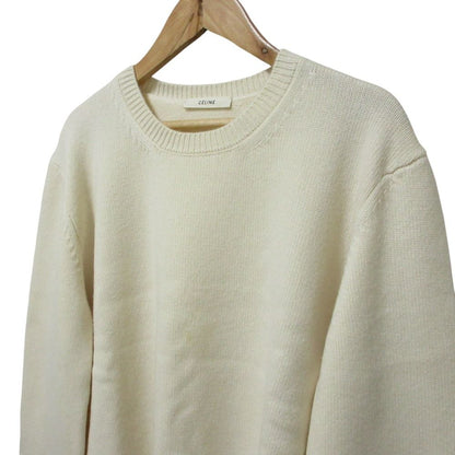 Celine Phoebe Philo Era Back Chien Cashmere Knit Sweater M Ivory — view 4
