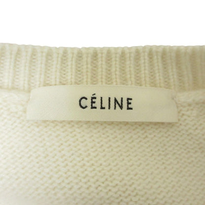 Celine Phoebe Philo Era Back Chien Cashmere Knit Sweater M Ivory — view 3