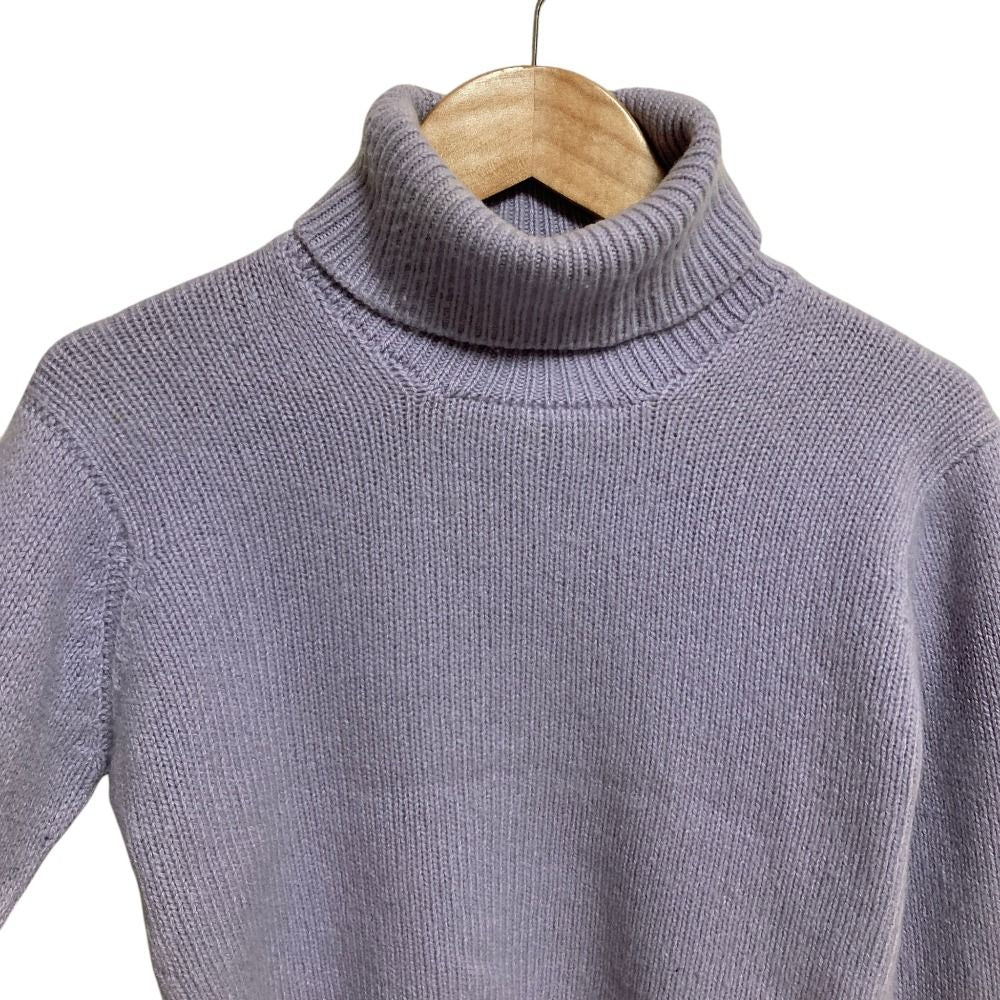 Chanel Vintage CC Logo Cashmere Turtleneck Knit Sweater 40 Purple — view 4