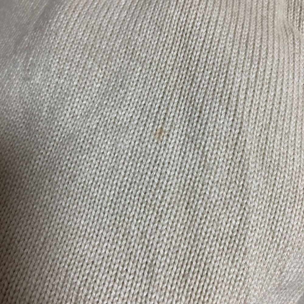 Hermes Cashmere Cotton Half Zip Knit Sweater L Light Beige — view 6