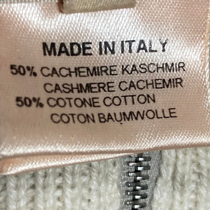 Hermes Cashmere Cotton Half Zip Knit Sweater L Light Beige — view 8