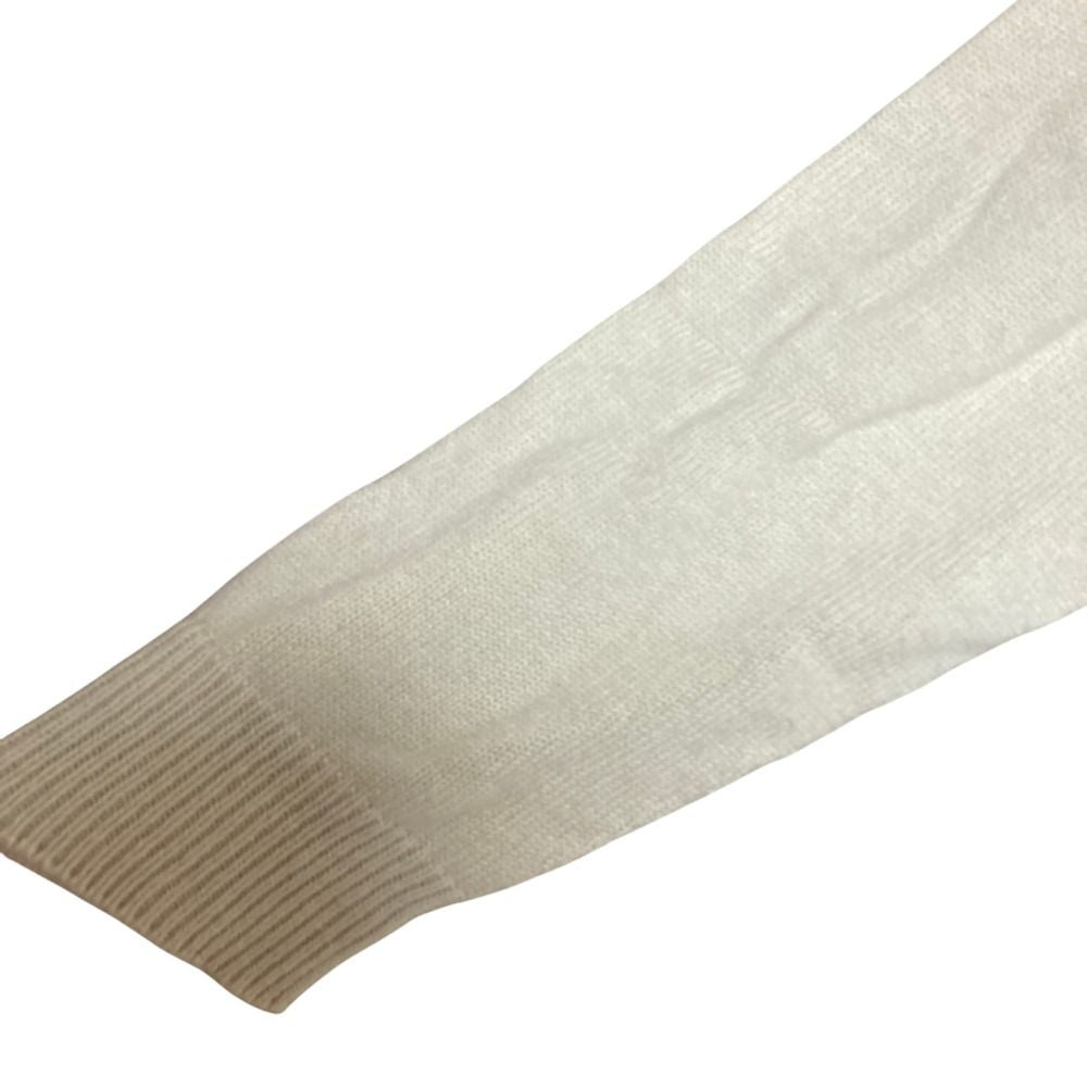 Hermes Cashmere Cotton Half Zip Knit Sweater L Light Beige — view 3