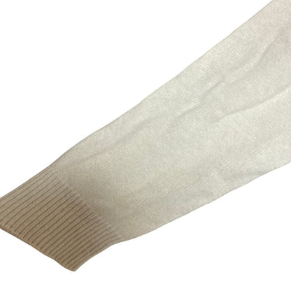 Hermes Cashmere Cotton Half Zip Knit Sweater L Light Beige — view 3
