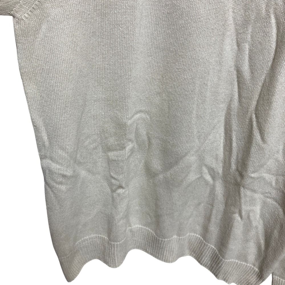 Hermes Cashmere Cotton Half Zip Knit Sweater L Light Beige — view 5