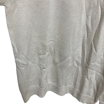 Hermes Cashmere Cotton Half Zip Knit Sweater L Light Beige — view 5