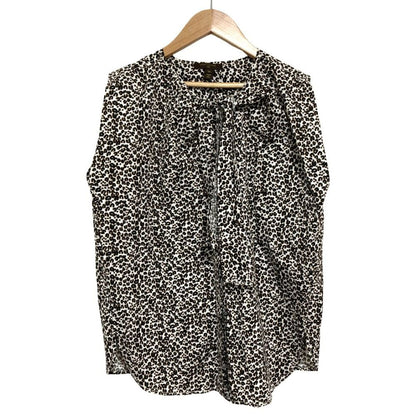 Louis Vuitton Leopard Print Sleeveless Bowtie Blouse 34 White Black