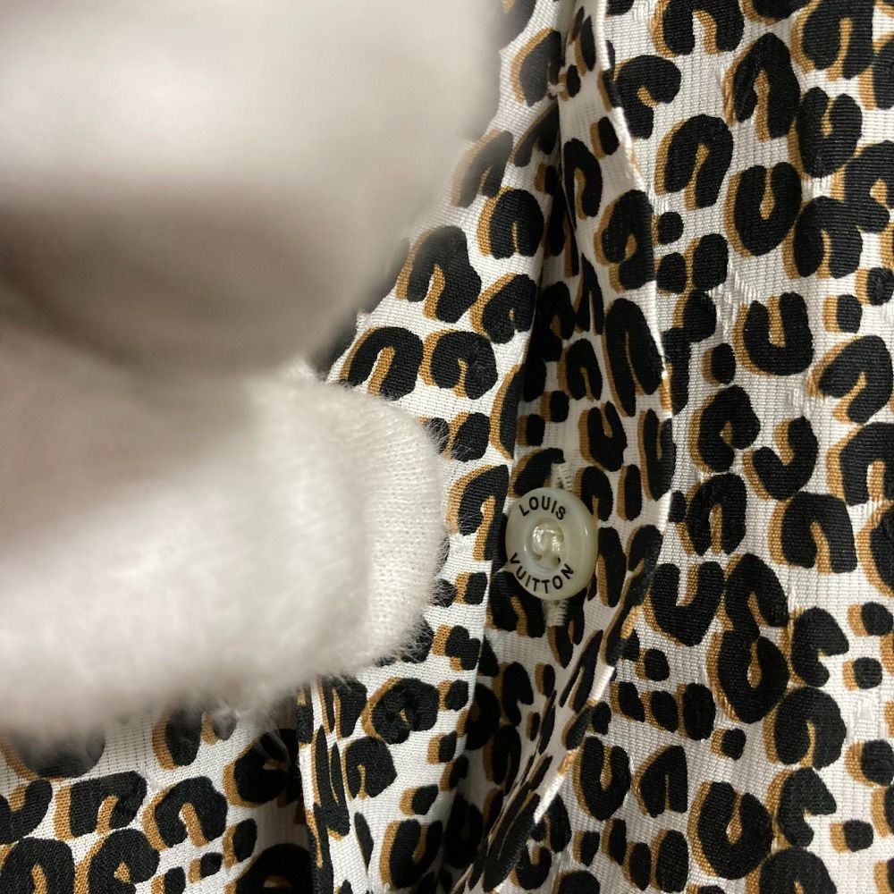 Louis Vuitton Leopard Print Sleeveless Bowtie Blouse 34 White Black — view 5