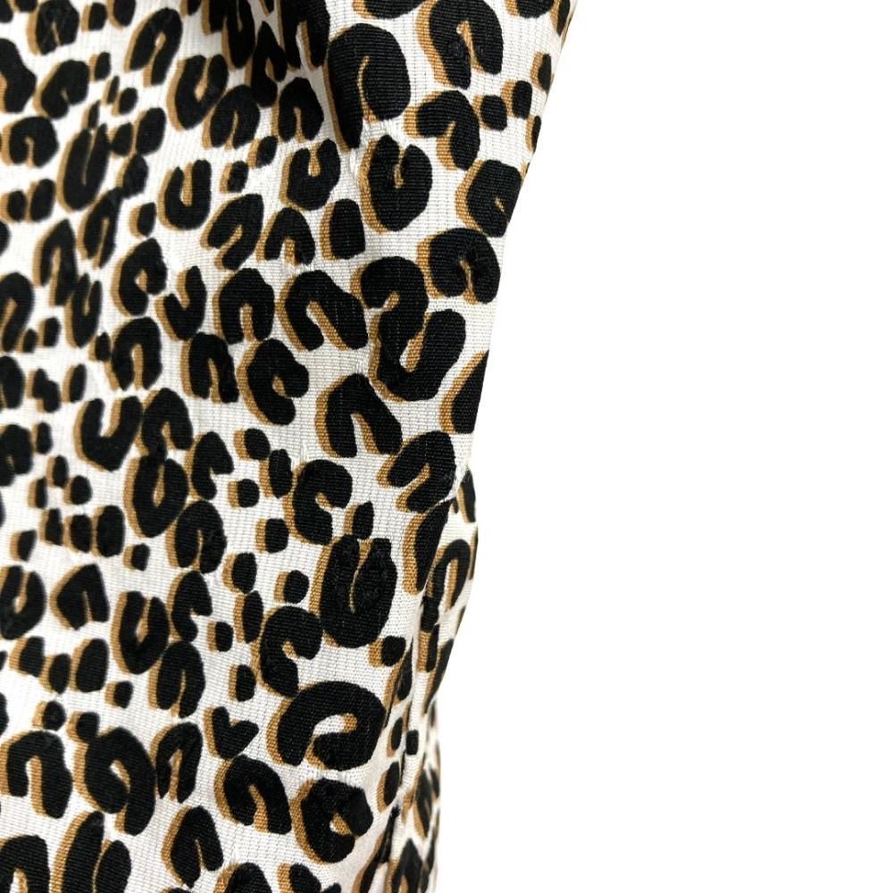 Louis Vuitton Leopard Print Sleeveless Bowtie Blouse 34 White Black — view 6