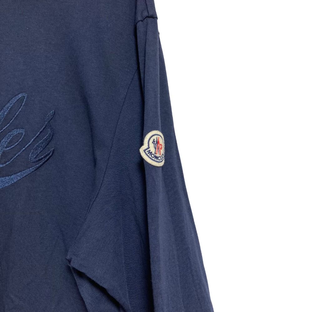Moncler LS Tshits Logo Embroidery Long Sleeve T-Shirt L Navy — view 4