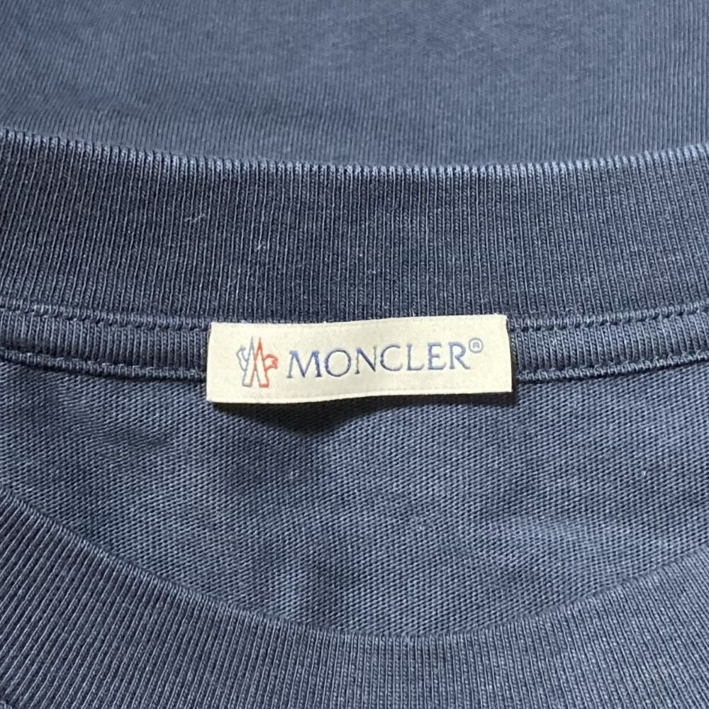 Moncler LS Tshits Logo Embroidery Long Sleeve T-Shirt L Navy — view 5