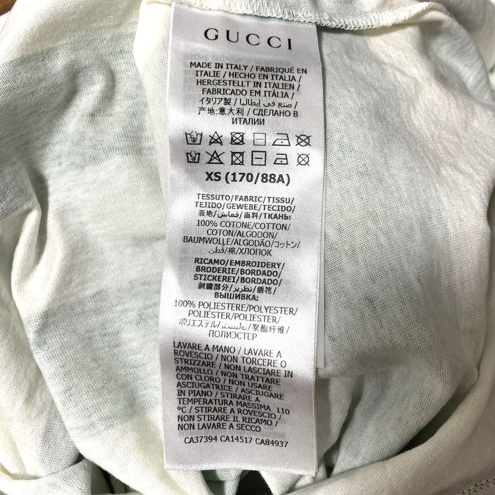 Gucci Michele Era Pig Embroidery Border T-Shirt XS White Green — view 7