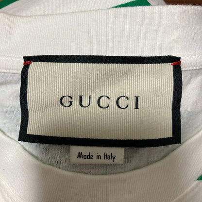 Gucci Michele Era Pig Embroidery Border T-Shirt XS White Green — view 6