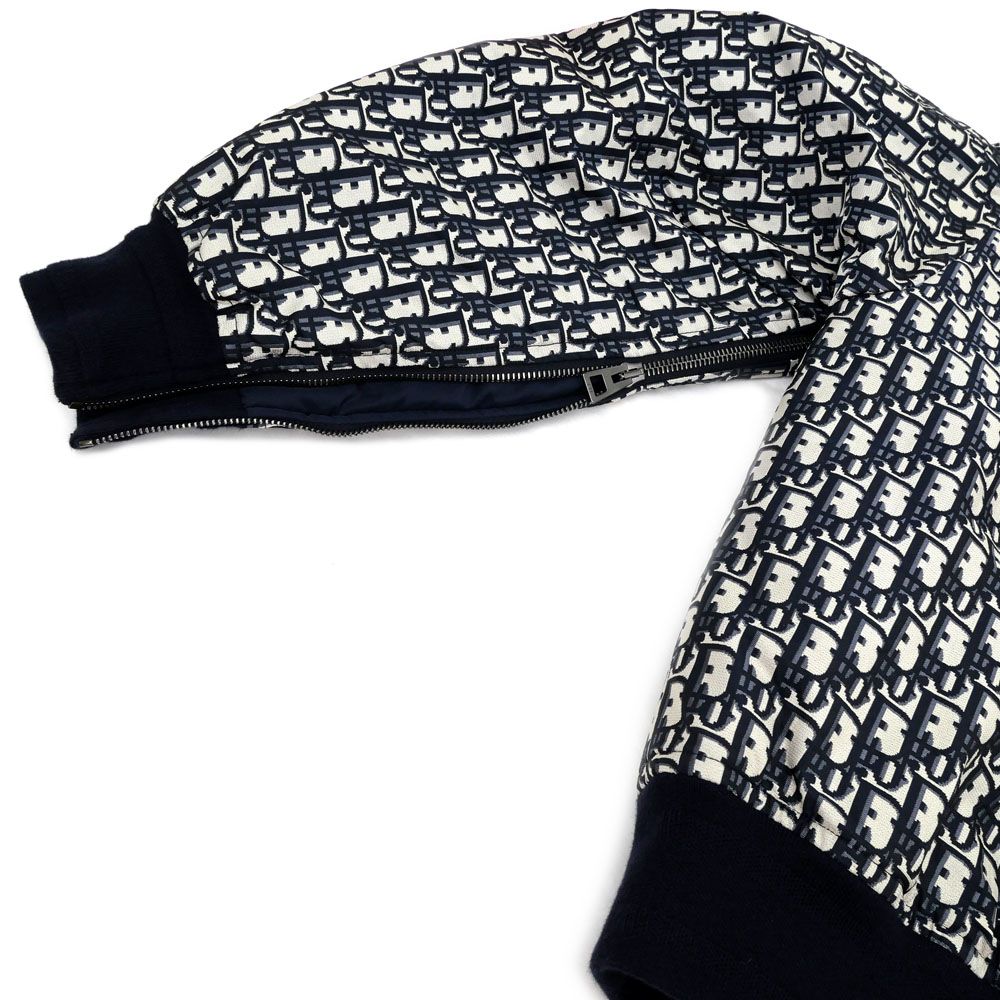 Dior Jacket Oblique Jacquard Technical Taffeta 36 Navy — view 9