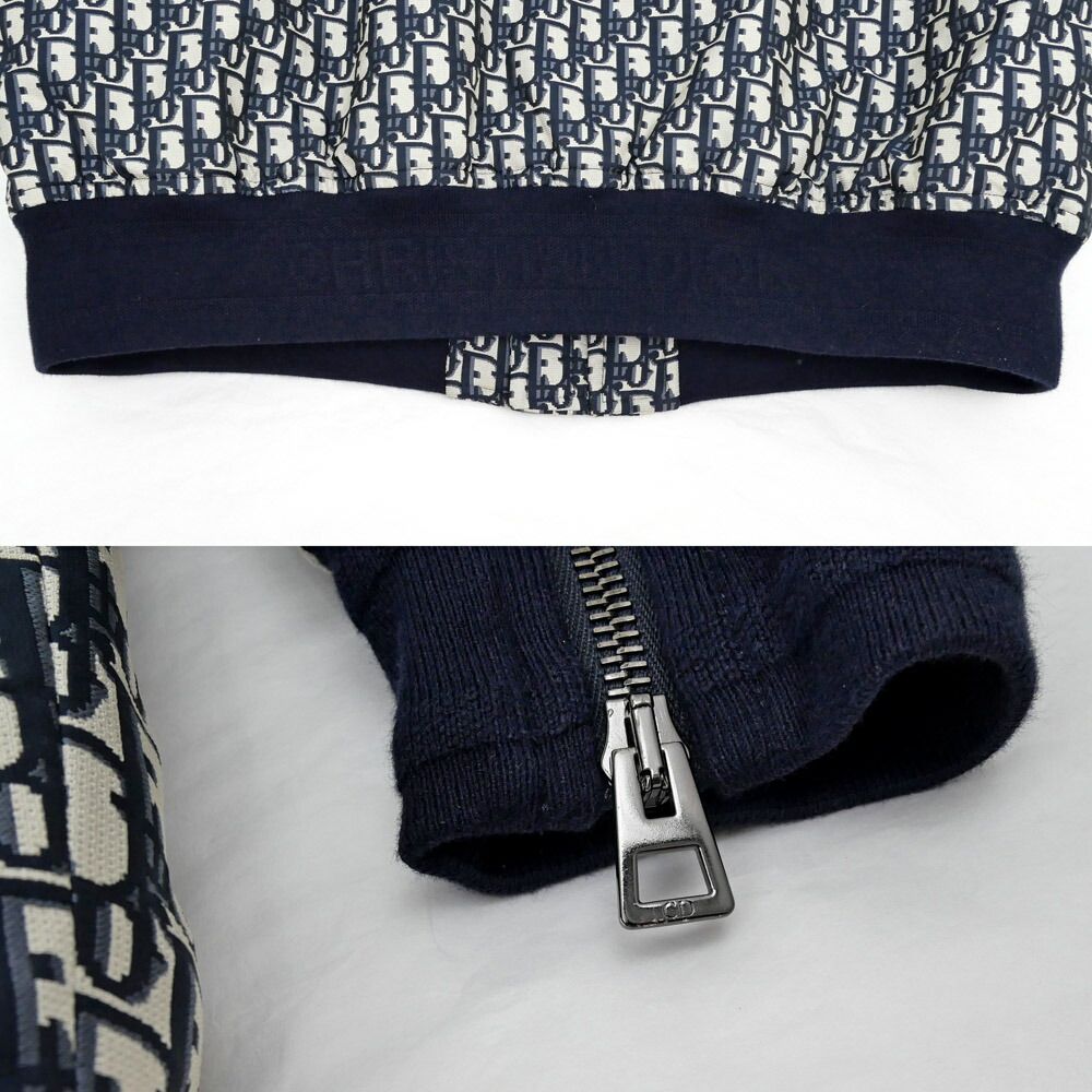 Dior Jacket Oblique Jacquard Technical Taffeta 36 Navy — view 7
