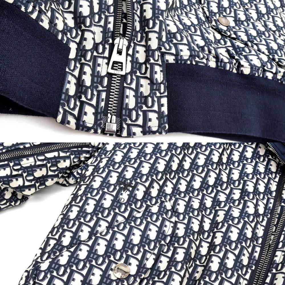 Dior Jacket Oblique Jacquard Technical Taffeta 36 Navy — view 5