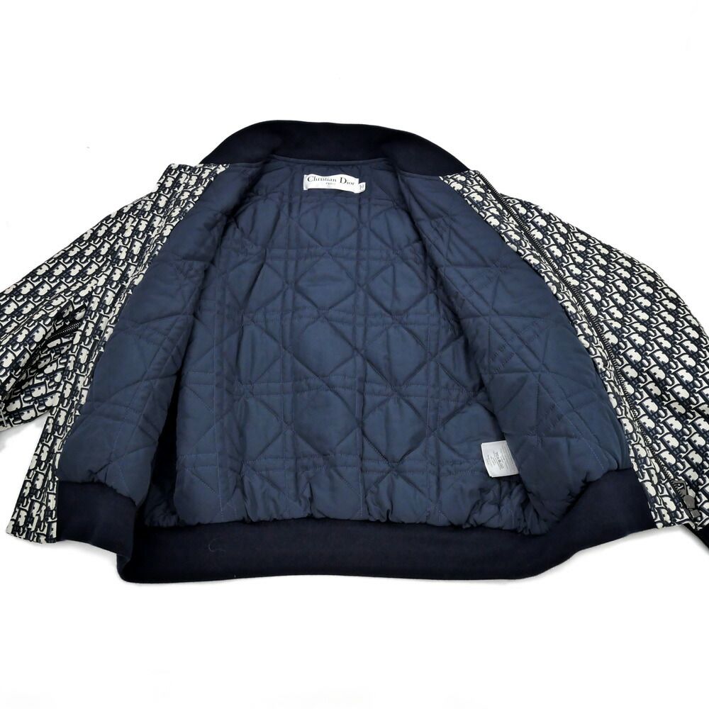 Dior Jacket Oblique Jacquard Technical Taffeta 36 Navy — view 6