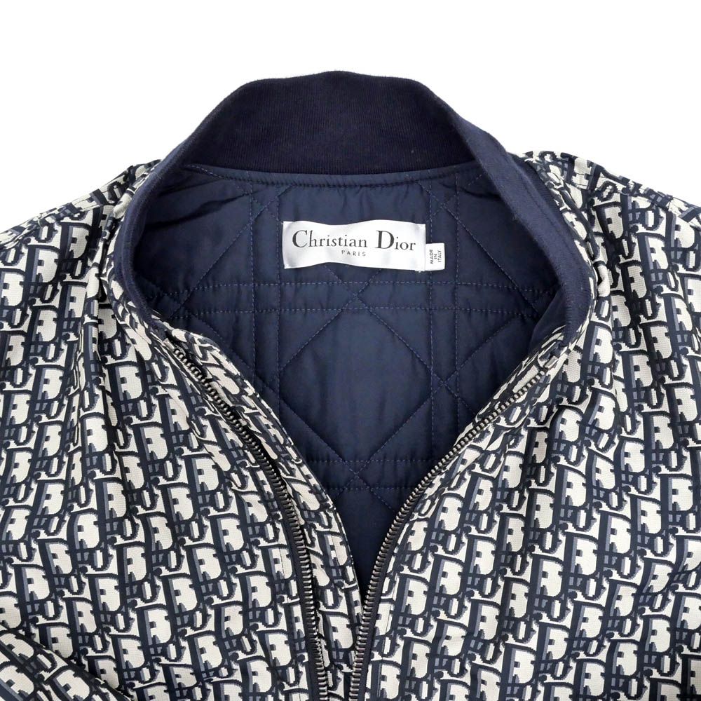 Dior Jacket Oblique Jacquard Technical Taffeta 36 Navy — view 3