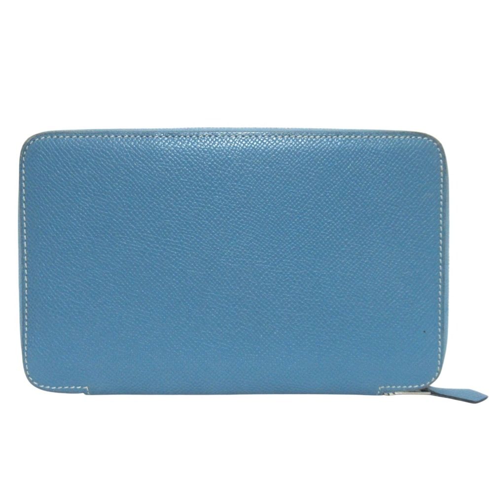 Hermes Veau Epsom Agenda Zip Around Notebook Cover Blue Jean — view 3