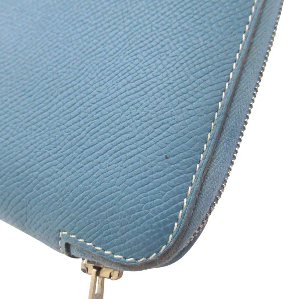 Hermes Veau Epsom Agenda Zip Around Notebook Cover Blue Jean — view 4