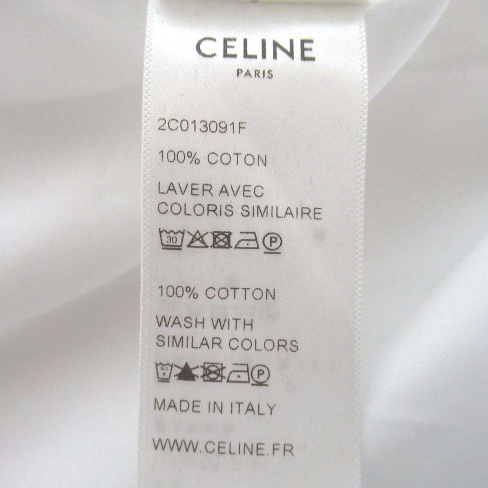 Celine Eddie Era Long Sleeve Frill Shirt Blouse 38 White — view 6