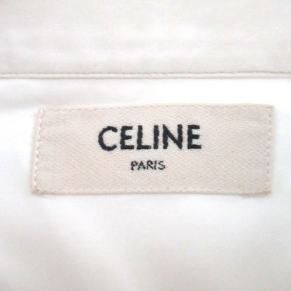 Celine Eddie Era Long Sleeve Frill Shirt Blouse 38 White — view 8
