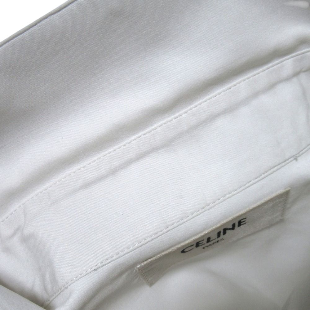 Celine Eddie Era Long Sleeve Frill Shirt Blouse 38 White — view 4