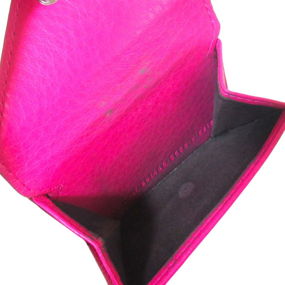Balenciaga Paper Mini Wallet Compact Trifold Pink — view 6