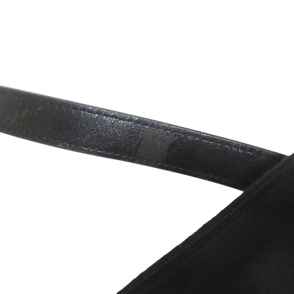Prada Nylon Leather Tote Shoulder Bag Black — view 8