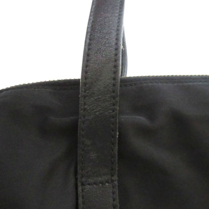 Prada Nylon Leather Tote Shoulder Bag Black — view 5