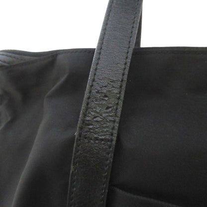 Prada Nylon Leather Tote Shoulder Bag Black — view 6