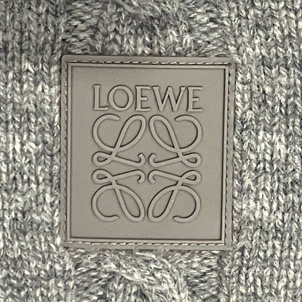 Loewe Crew Neck Cable Knit Sweater S Gray — view 3