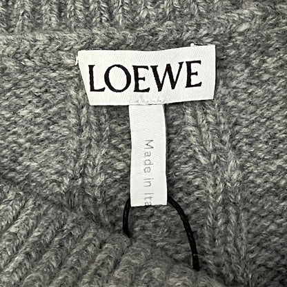 Loewe Crew Neck Cable Knit Sweater S Gray — view 4