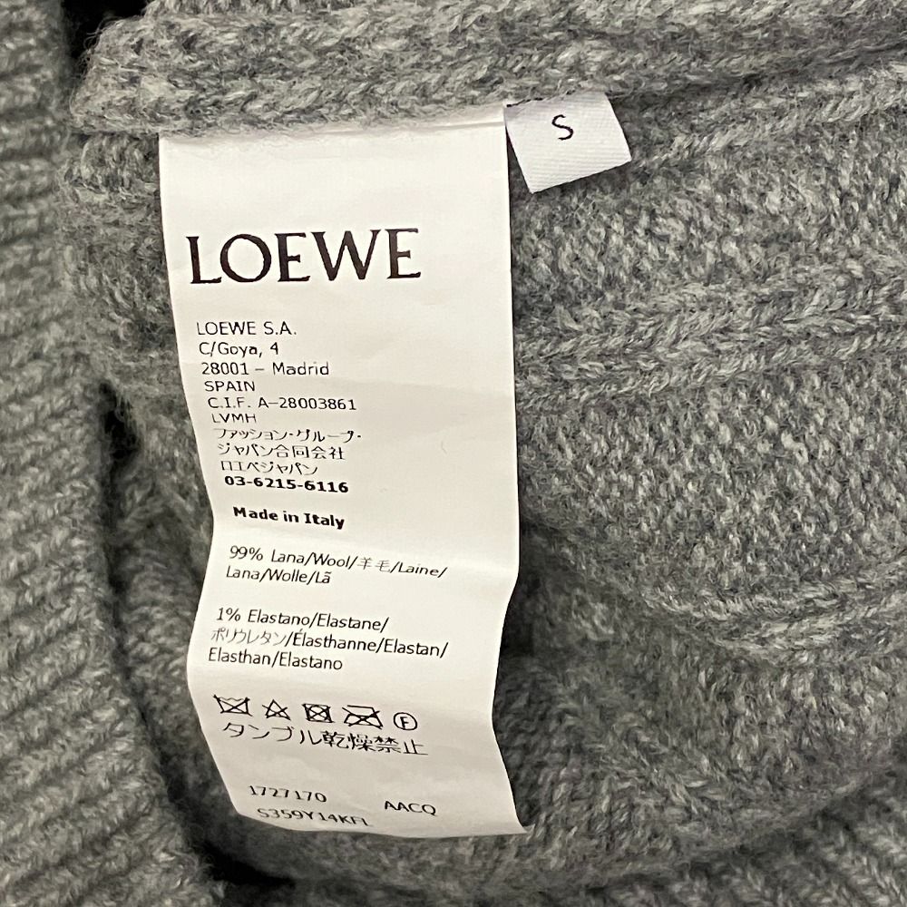Loewe Crew Neck Cable Knit Sweater S Gray — view 7