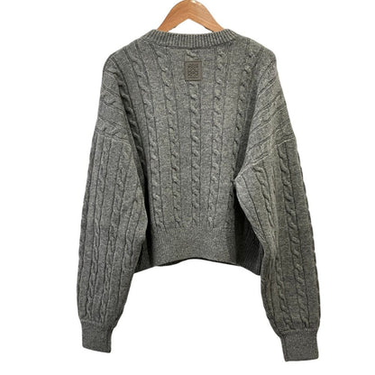 Loewe Crew Neck Cable Knit Sweater S Gray — view 2