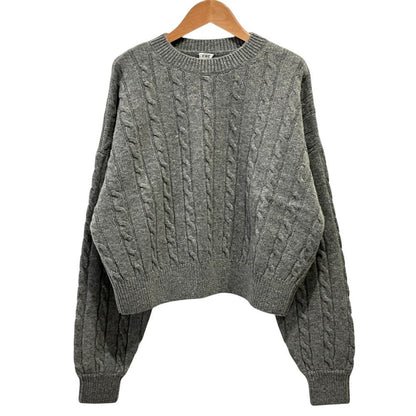 Loewe Crew Neck Cable Knit Sweater S Gray