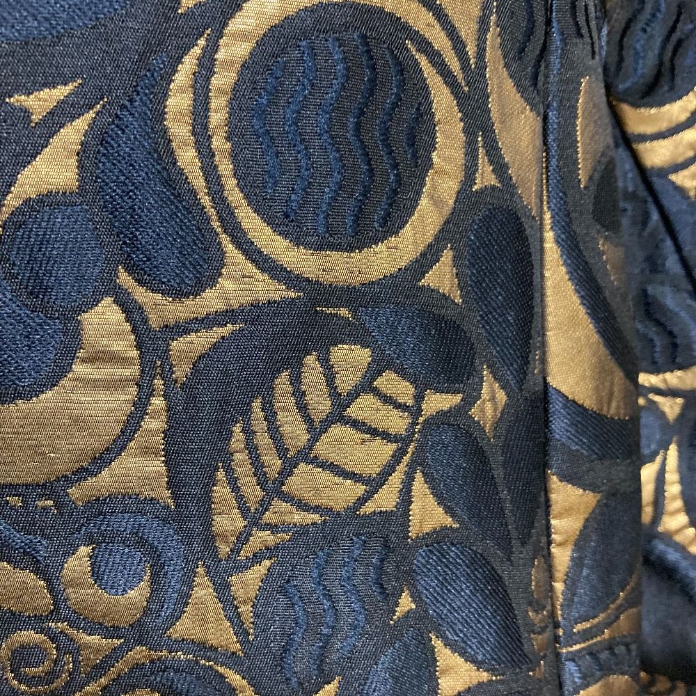 Max Mara 'S All Over Jacquard Coat 40 Navy Gold — view 9