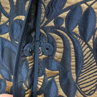 Max Mara 'S All Over Jacquard Coat 40 Navy Gold — view 5