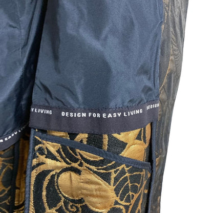 Max Mara 'S All Over Jacquard Coat 40 Navy Gold — view 4