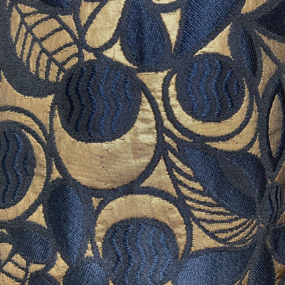 Max Mara 'S All Over Jacquard Coat 40 Navy Gold — view 8